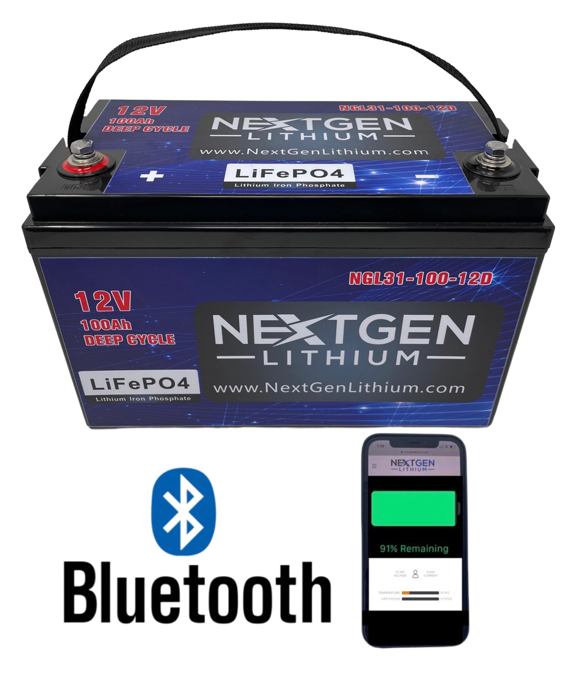 12V 100Ah Lithium Deep Cycle Battery with Bluetooth – X2Power Battery