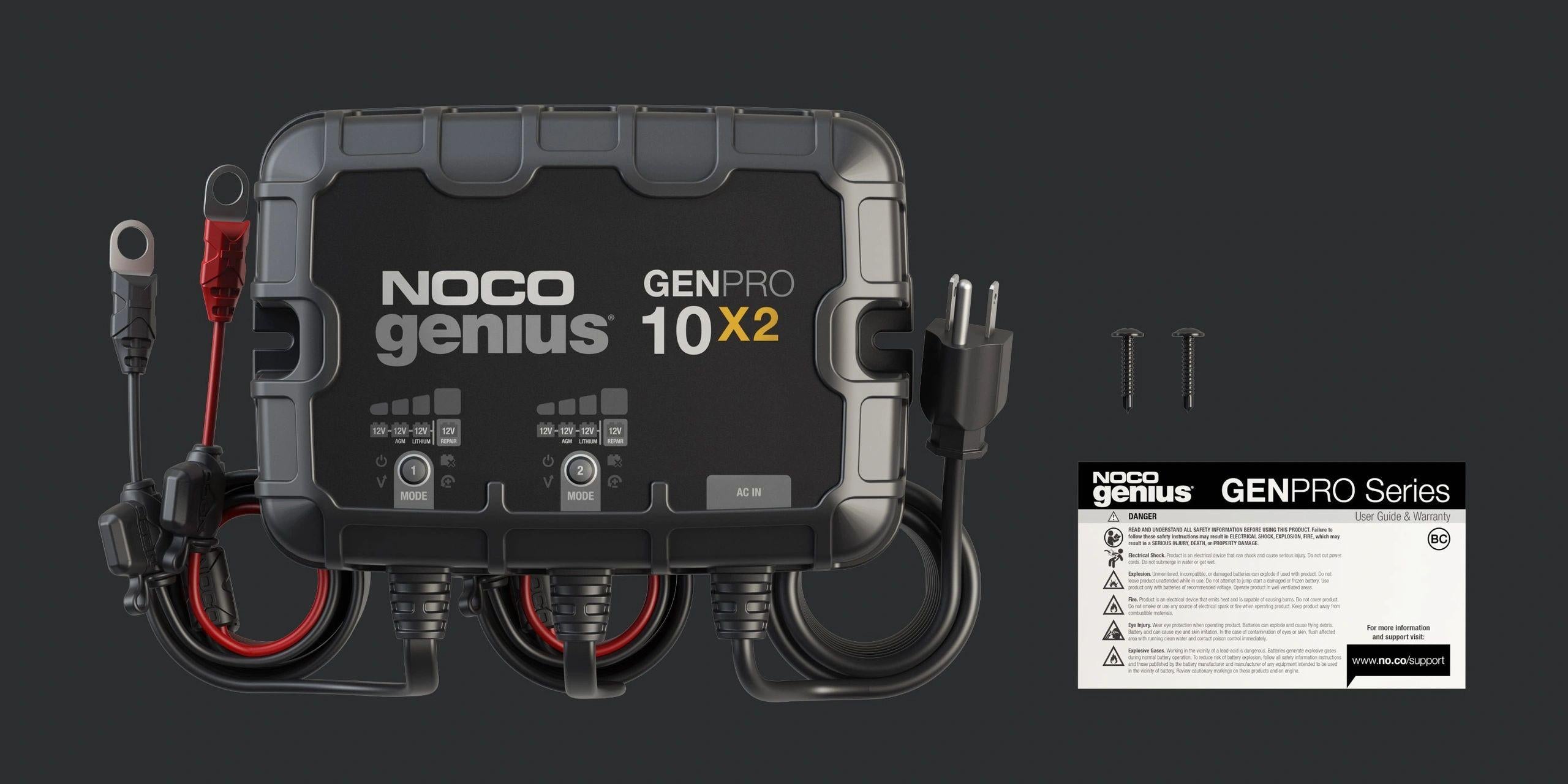 NOCO Genius PRO 2 Bank 20A On Board Charger - with Lithium battery